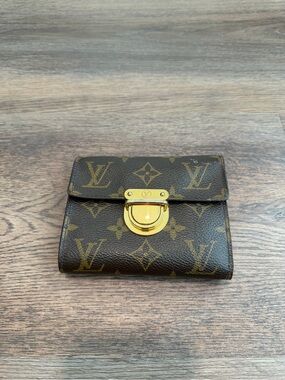 Louis Vuitton Monogram Koala Compact Wallet Gold Hardware Authentic C40055